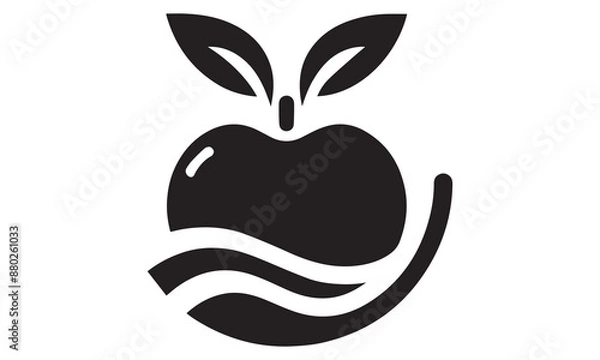 Fototapeta Apple icon, Apple vector illustration. Flat Apple design style