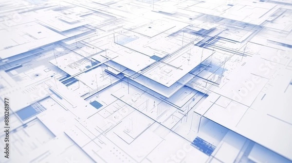 Obraz image of a squared design with blue lines and a white background