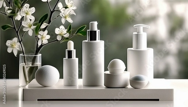 Obraz スキンケア用品のモックアップ用画像