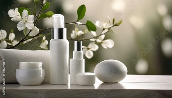 Obraz スキンケア用品のモックアップ用画像