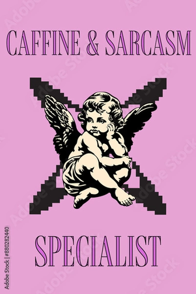 Obraz Specialist illustration, Caffeine & Sarcasm