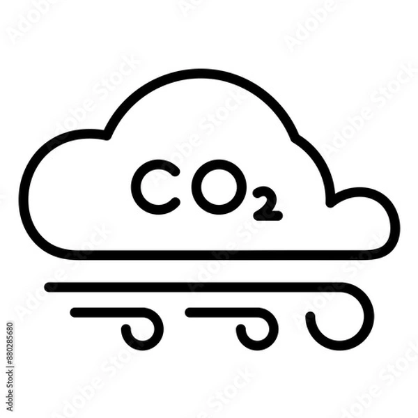 Obraz CO2 Emissions Icon - Editable Stroke, Suitable for Web, UI, Mobile Application