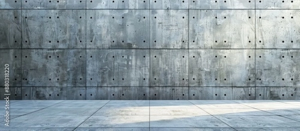 Fototapeta Design with a concrete wall texture as a background, creating a blank space for text or product images.