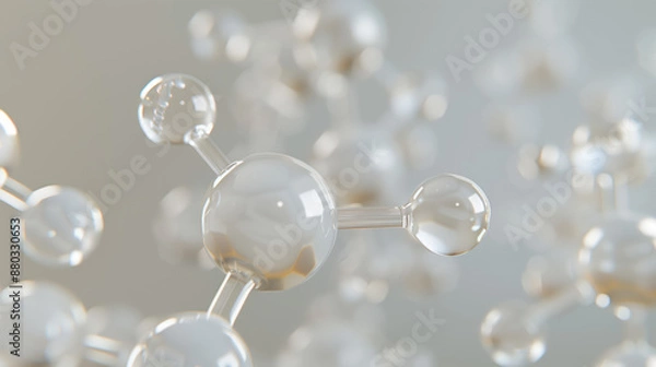 Obraz 3D Illustration of Panthenol (Pro-Vitamin B5) Molecules Integrated in Hydration Cream Formula