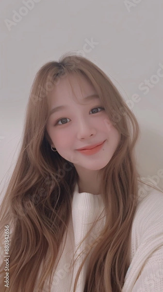 Fototapeta 自撮りをしているアジア人女性..