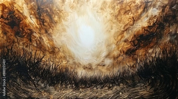 Fototapeta An ethereal abstract artwork with a smooth gradient blending warm and cool tones The image transitions seamlessly from light beige and peach to soft lavender and brown