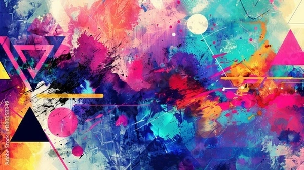 Fototapeta Abstract Art With Geometric Shapes