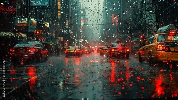 Fototapeta 雨の日の道路