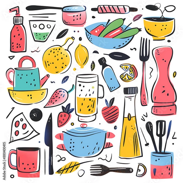 Obraz seamless pattern with food