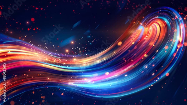 Fototapeta illustration light speed type curve colorful and vibrant for internet speed of 5G