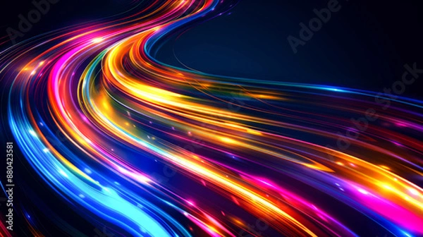 Obraz illustration light speed type curve colorful and vibrant for internet speed of 5G