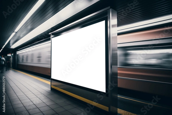 Obraz Subway station blank billboard mockup sideview