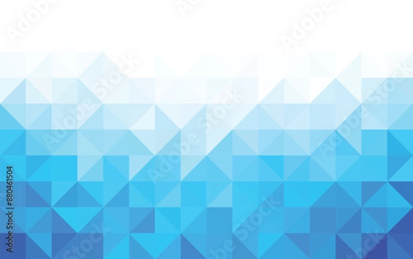 Fototapeta Abstract geometry triangle blue mosaic texture background pattern.