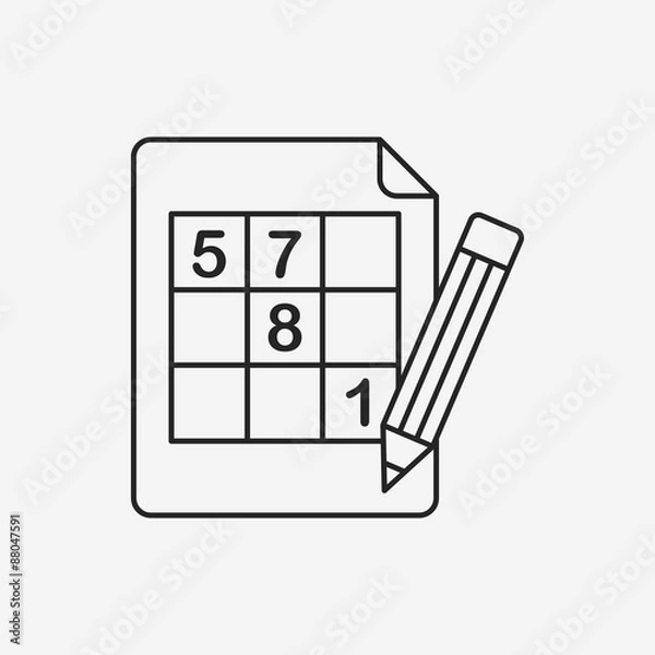 Fototapeta Sudoku line icon