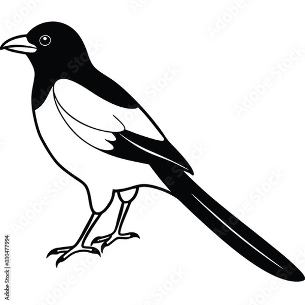 Obraz magpie Bird Vector for various uses 