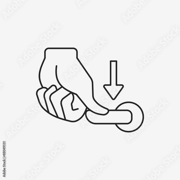 Fototapeta flush handle line icon