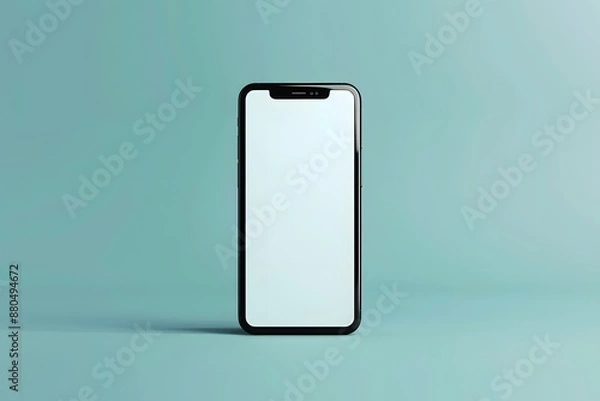 Fototapeta Modern Smartphone with Blank Screen on Minimalist Background