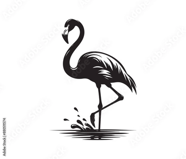 Fototapeta flamingo vector design,awesome flamingo svg,high resolution printable flamingo artwork