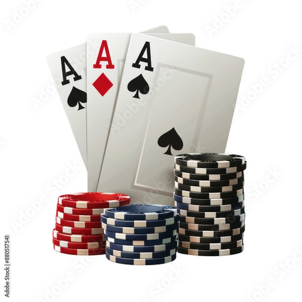 Obraz poker chips and cards isolated on transparent png