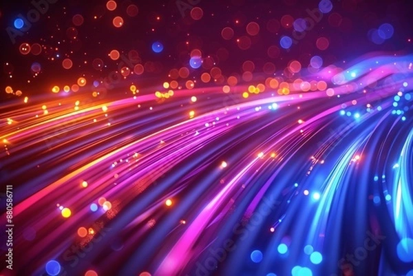 Obraz Fiber optic cable technology vector design for internet connectivity.