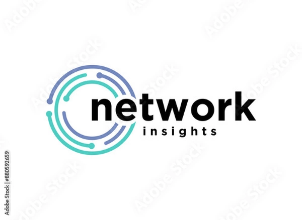 Fototapeta Abstract circle logo technology network simple modern design