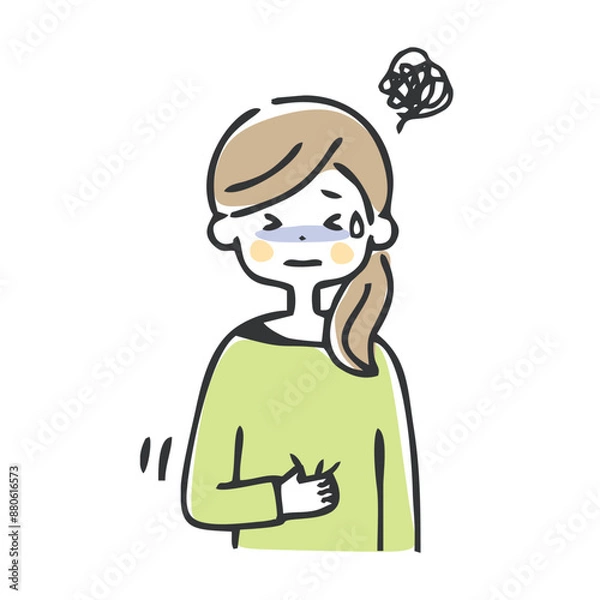 Obraz お腹が痛い女性