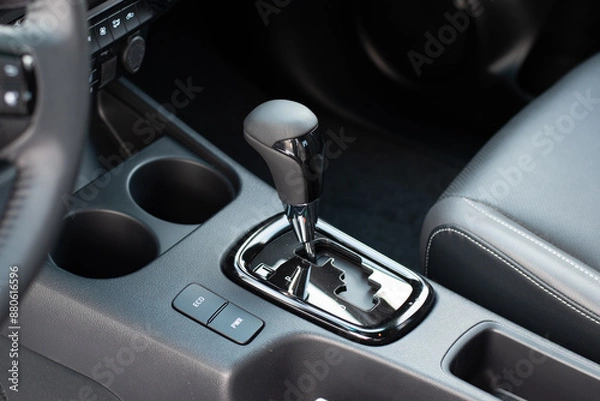 Fototapeta Automatic transmission gear selector in modern offroad car. 