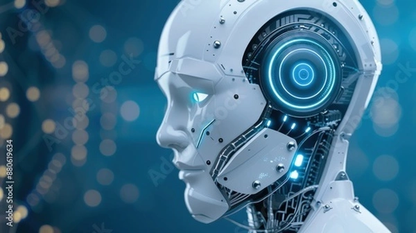 Fototapeta Conference on AI ethics with diverse panelists, AI ethics, AI research