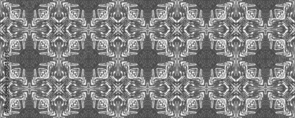 Obraz Black Color Geometric Pattern. Native Ikat Scribble Brush. Simple Ethnic Ikat Batik. Abstract Ikat Scribble Design. Doodle Ink Print. Gray Colour Ink Doodle Texture. Ethnic Design Ink Pattern.