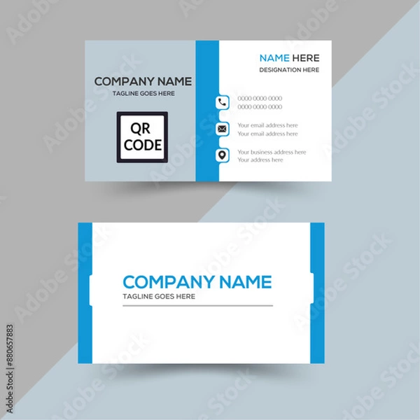 Fototapeta  creative business card template. Portrait and landscape orientation. Horizontal and vertical layout. Vector illustration