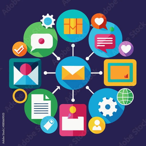 Fototapeta technology set icons  meta elements