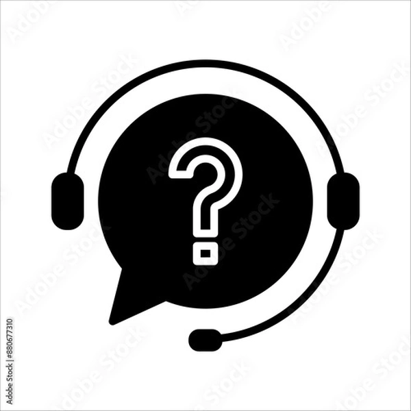 Fototapeta hotline icon, flat linear change line thickness simple operator logotype graphic unique design isolated on white, concept of client.