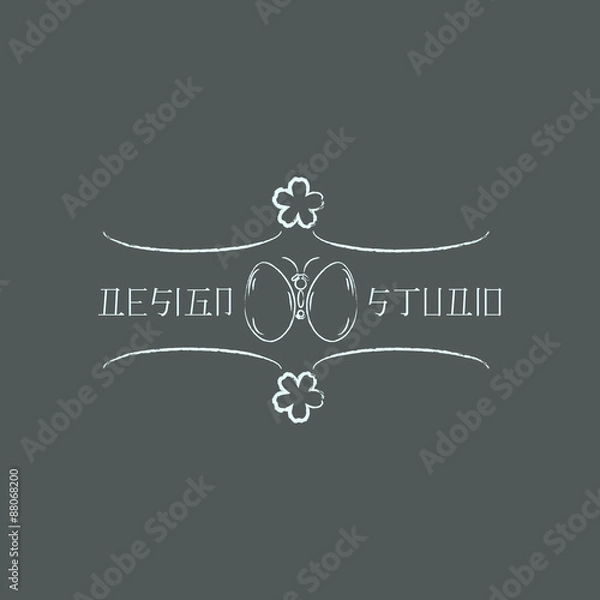 Fototapeta Logo template in oriental style. Ethnic  design logotype for