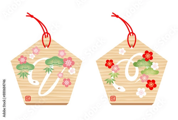 Fototapeta 白蛇の絵馬