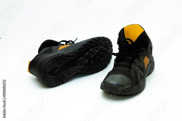 Fototapeta Top view, Pair of shoes, isolated on white background.
