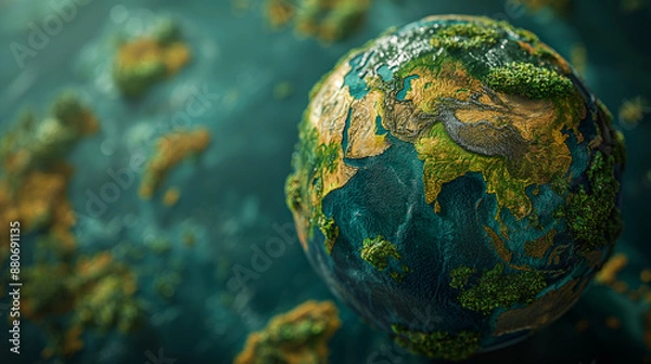 Fototapeta A striking image of the Earth's surface from space, showcasing the intricate patterns of continents and oceans.
