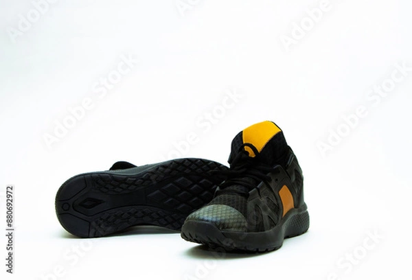 Fototapeta Pair of shoes, black, on white background