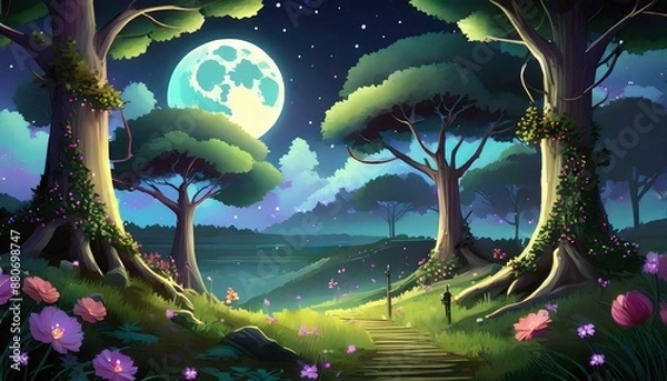 Fototapeta landscape with trees