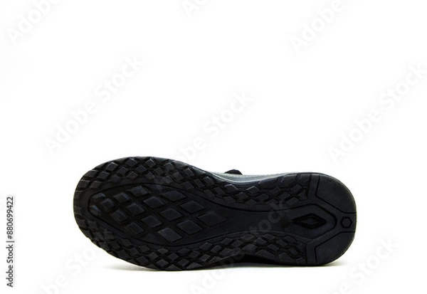 Fototapeta Sole for shoes, bottom view. White Shoe sole close-up isolated on white background.