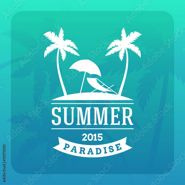 Fototapeta Summer Holidays Hipster Vintage Label or Badge. Vector Design Element