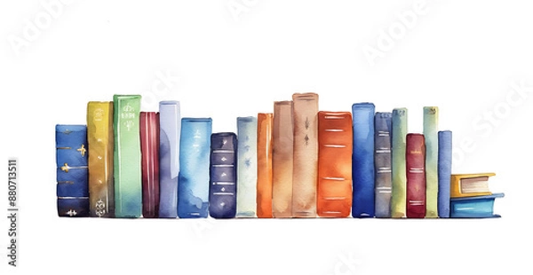 Obraz Cute minimalistic watercolor painted books.