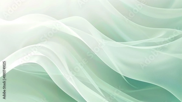 Obraz Soft Green Sheer Fabric Draped and Layered