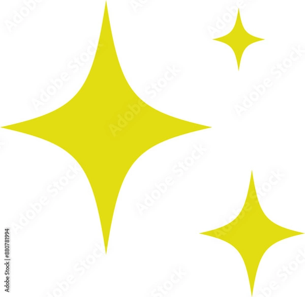 Fototapeta キラキラ、ピカピカ、星のアイコン、装飾