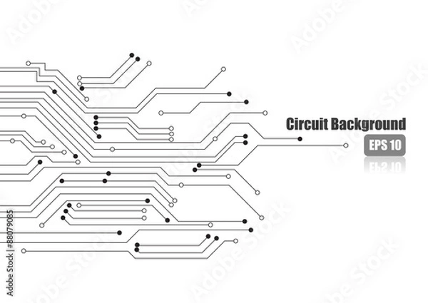 Fototapeta Wektor: obwód elektroniczny na białym tle
