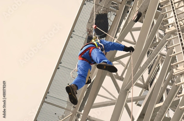 Obraz Mannrettung am Mast / Klettern