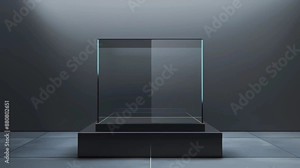 Obraz Modern elegant glass box display or showcase for product presentation.