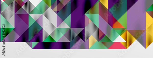 Fototapeta Tech minimal overlapping triangle shapes elements geometric graphic pattern