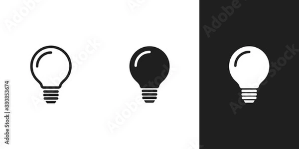 Obraz Flat light bulb in 3 form.