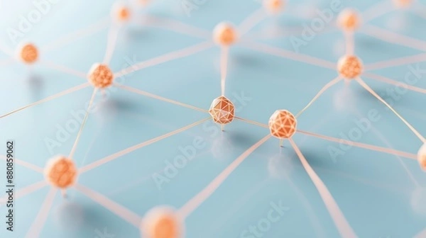 Obraz Connectivity map flat design, top view, network theme, 3D render, Complementary Color Scheme, very detailed, a high-resolution photo