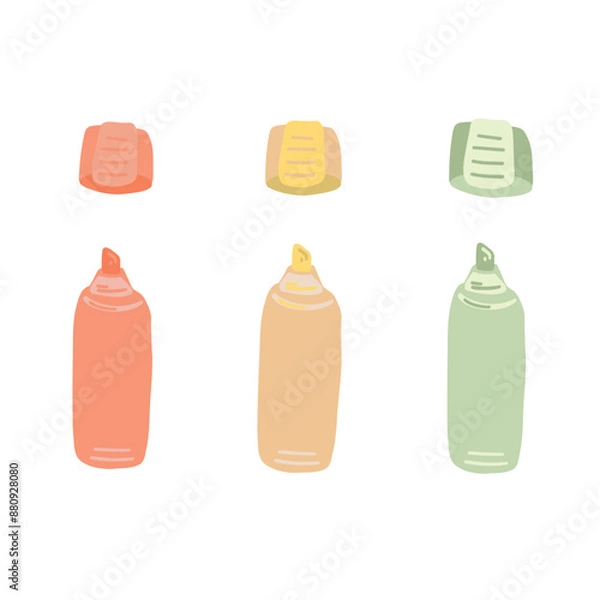 Obraz Set of Three Highlighters flat design